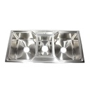 Roya Homes Stainless Steel Triple Bowl kitchen Sink-42"X19.5"X9.5"