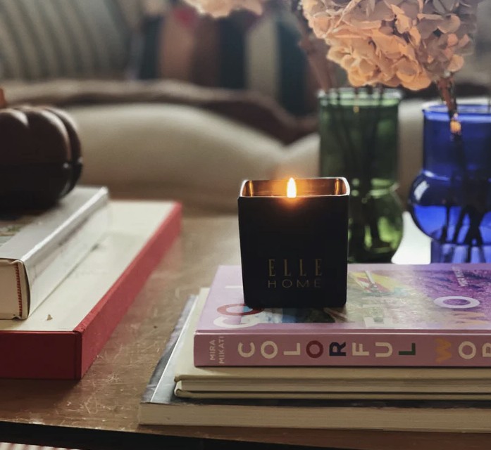 Elle Home Dark Rose Vanilla Scented Candle