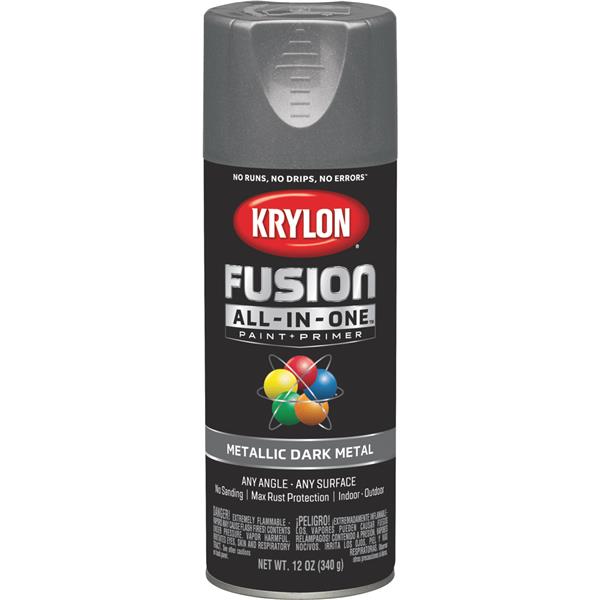 ^Krylon Fusion All-In-One Metallic Spray Paint &amp; Primer, Dark Metal
