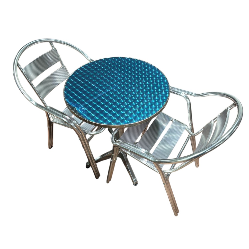 Royal Homes Aluminium Table (23.5 x 27.5 In.) with 2 Chairs