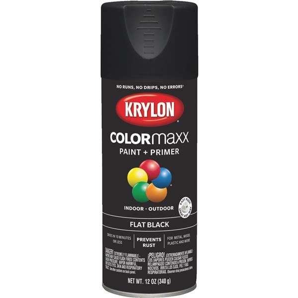 Krylon ColorMaxx Flat Spray Paint 12 Oz., Black