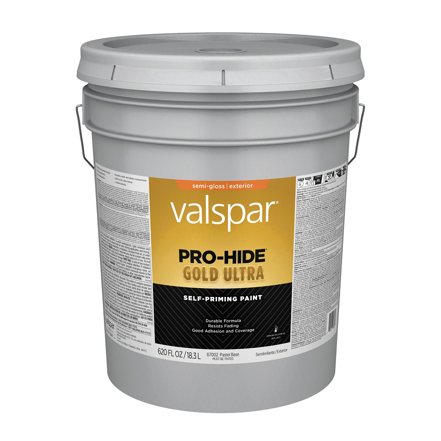 ****Valspar Pro-Hide Gold Ultra Latex Semi-Gloss Exterior House Paint, Pastel Base, 5 Gal.