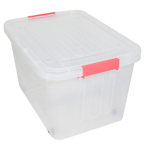 Duramade 80L Plastic Storage Tote With Wheels 16.5 x 23 x 14.5 In.
