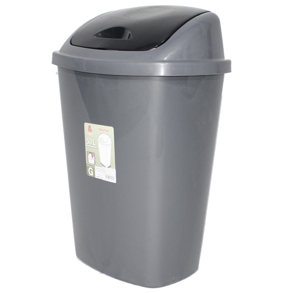 Mr. Save Trash Can Plastic 50L, Grey