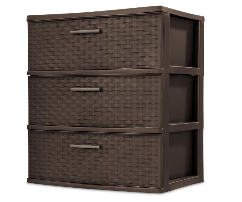 Sterilite Weave 3-Drawer Storage Unit, Espresso