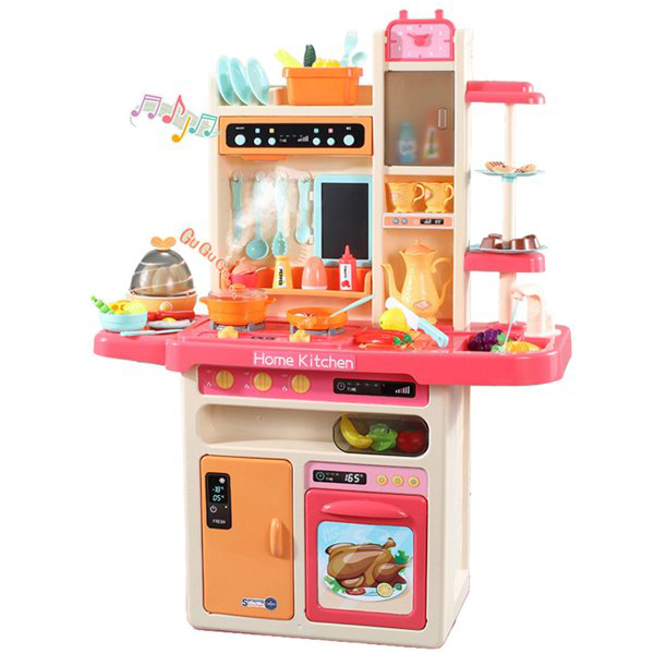 Duramade 42pc Kitchen Play Set With Lights &amp; Music 93.5cm, Pink Countertop