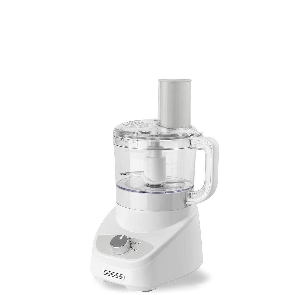 Black &amp; Decker 8-Cup Food Processor, Easy-Assembly 2 Speeds + Pulse, White