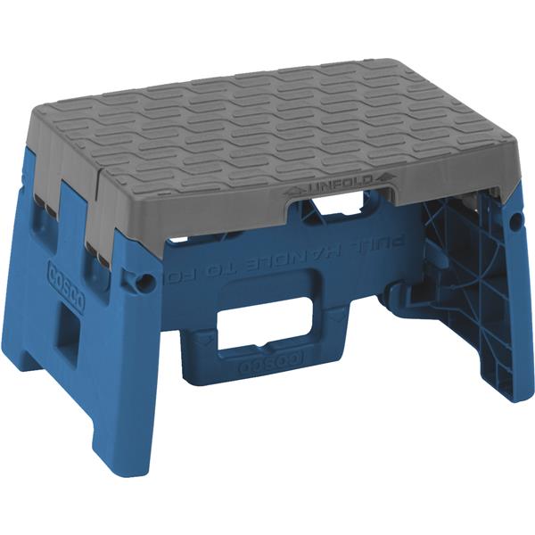 COSCO Folding Step Stool 1-Step, Blue/Gray