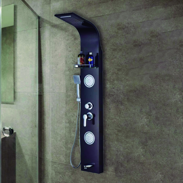 Royal Homes Shower Panel 304 Stainless Steel 150x22cm, Black