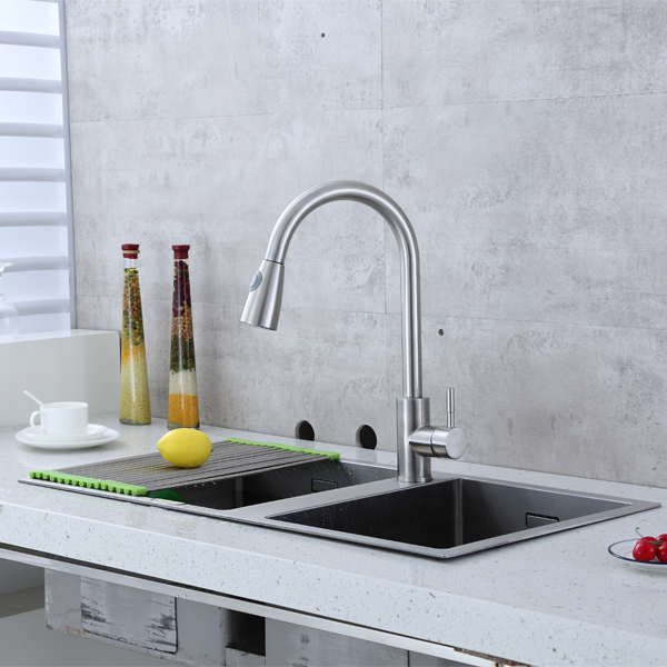 Royal Homes SS Kitchen Faucet with Pull-Out Sprayer