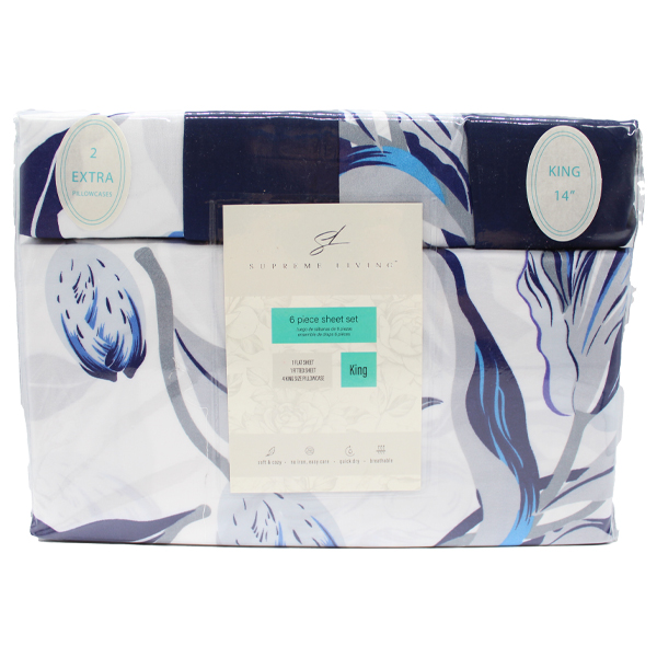 ****Supreme King 6pc Sheet Set Assorted Floral