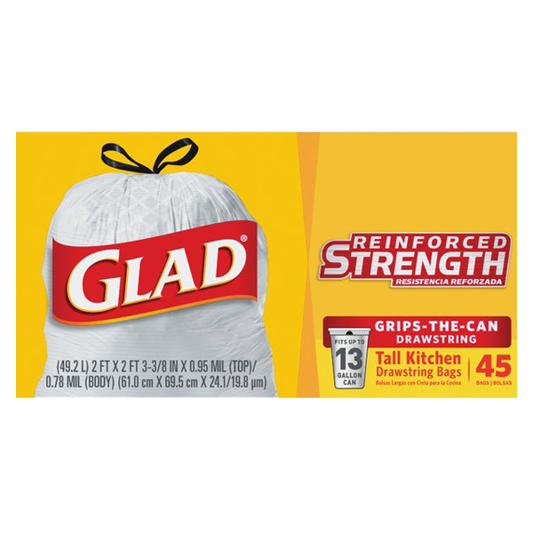 Glad ForceFlex Tall Kitchen Trash Bags 13 Gal. (40-Count)