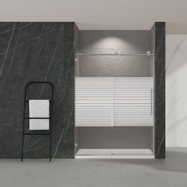 Royal Homes Shower Enclosure 60 x 73 In. Right Hand Direction Stripe Print