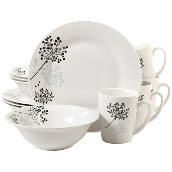 Gibson Netherwood 12pc Dinnerware Set, Decorated Fine Ceramic