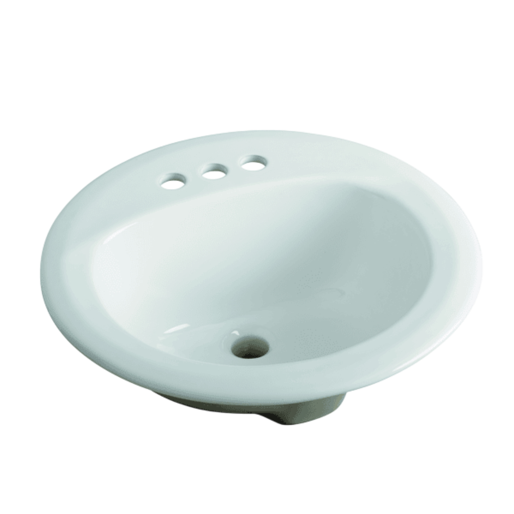 Briggs Ceramic Bathroom Sink Drop-In 19 In. Round, White l