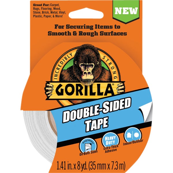 Gorilla Double-Sided Duct Tape 1.41 In. x 8 Yd., Gray
