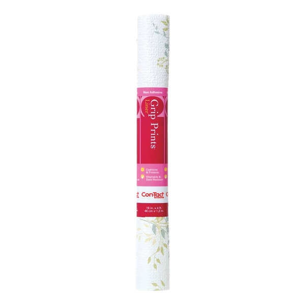 Con-Tact Grip Print Non-Adhesive Shelf Liner 18 In x 4 Ft Aloe