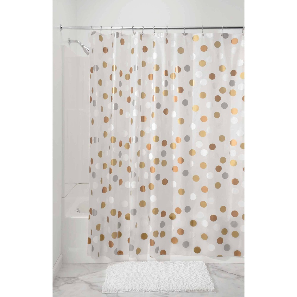 iDesign Gilly Dot PEVA Shower Curtain 72 x 72 In