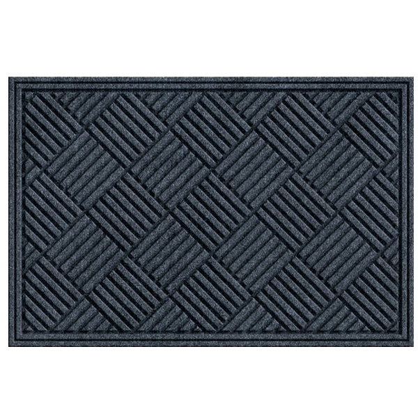 Apache Textures Carpet/Recycled Rubber Door Mat 24 In. x 36 In. Smoke