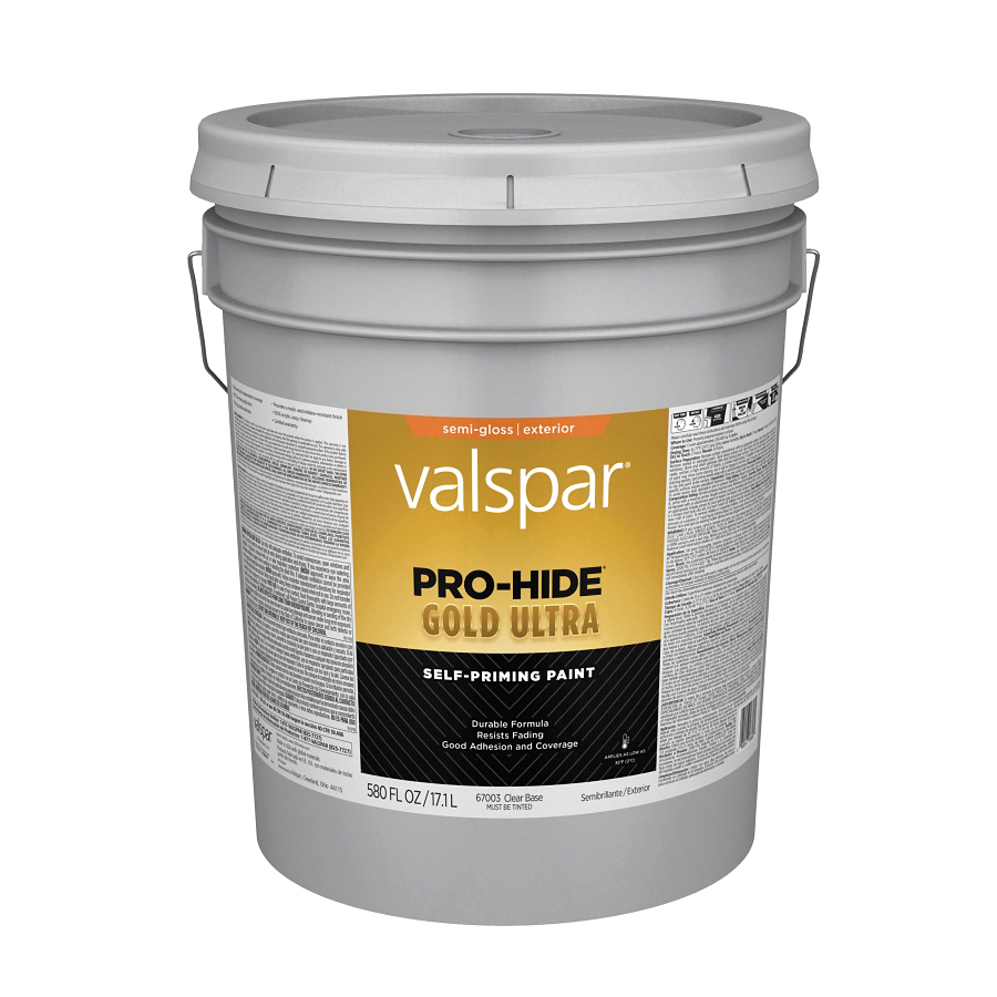 ****Valspar Pro-Hide Gold Ultra Latex Semi-Gloss Exterior House Paint, Clear Base, 5 Gal.