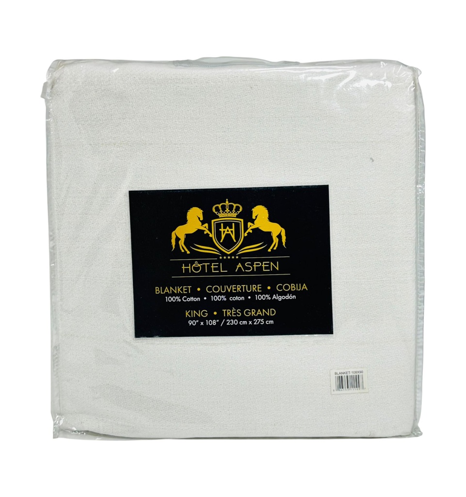 Hotel Cotton Blanket 108 x 90 In. Assorted