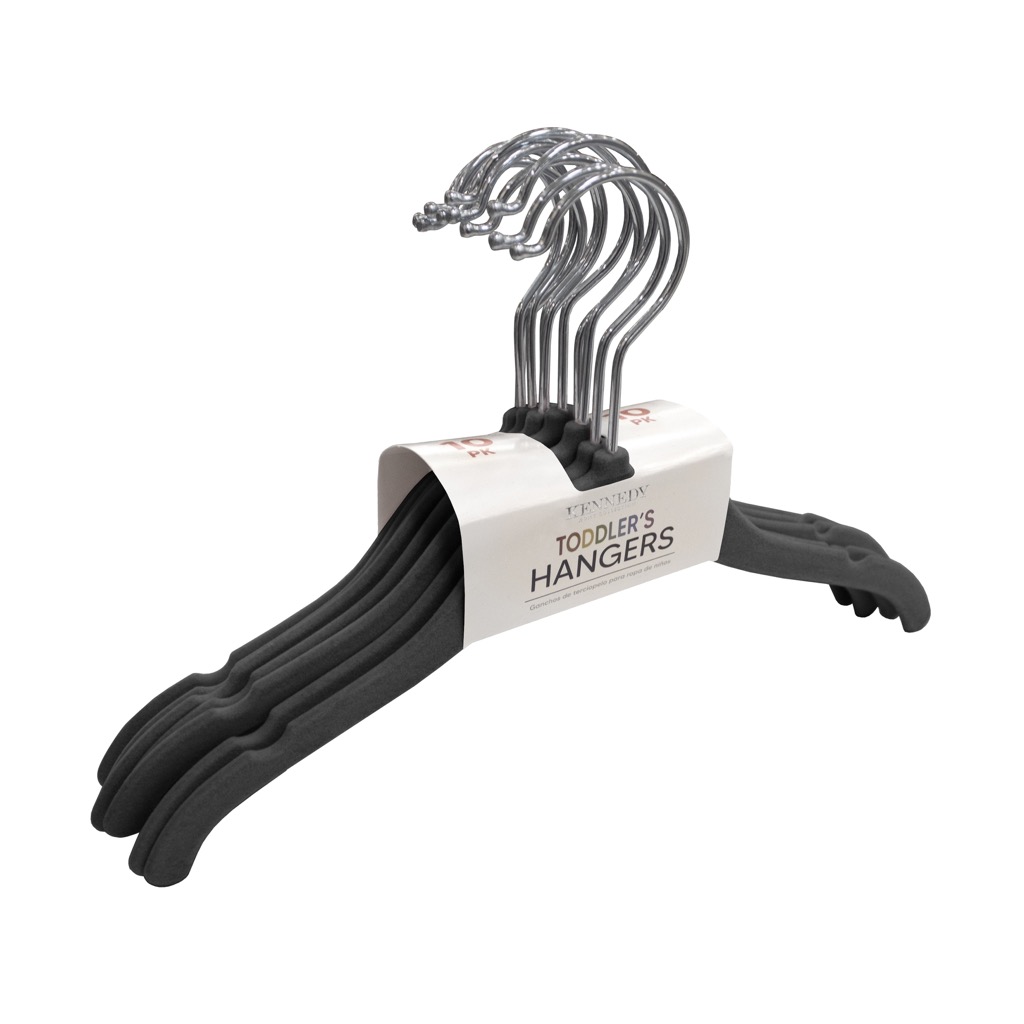 Kennedy Home Collection Children's Velvet Hangers 10pk, Black