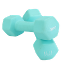 Elle Sport Neoprene Dumbbells 3 kg, Aqua - Pair