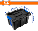 Wadfow 40L Plastic Storage Tote 23 x 15 x 11 In.