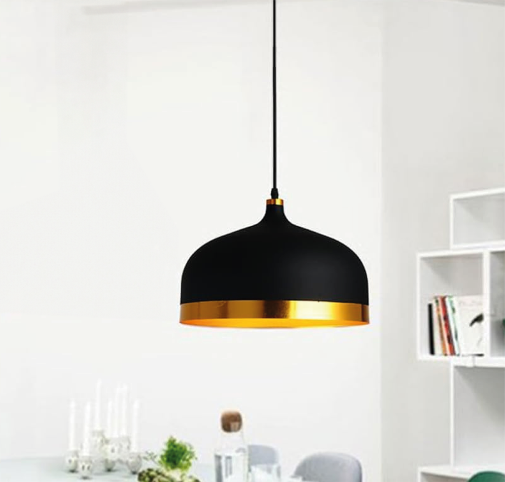****Royal Homes Pendant Light E27 60W, 12.9x8.2In. (DxH) Black&amp; Gold