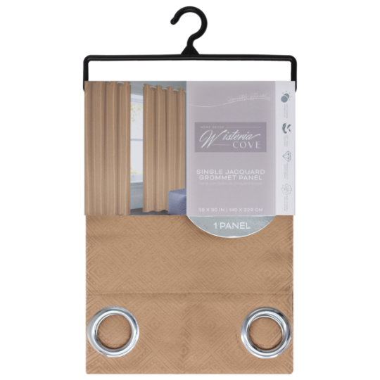 Anza Grommet Window Curtain Panel 55 x 90 In. Bronze
