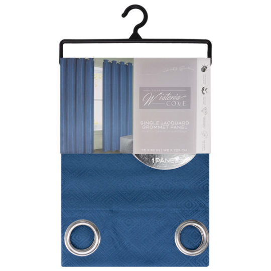 Anza Grommet Window Curtain Panel 55 x 90 In. Navy