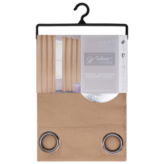 Lenox Grommet Window Curtain Panel 55 x 90 In. Taupe