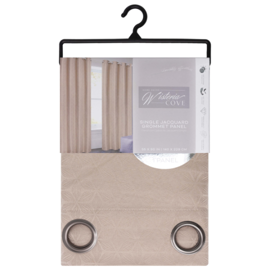 Lenox Grommet Window Curtain Panel 55 x 90 In. Natural