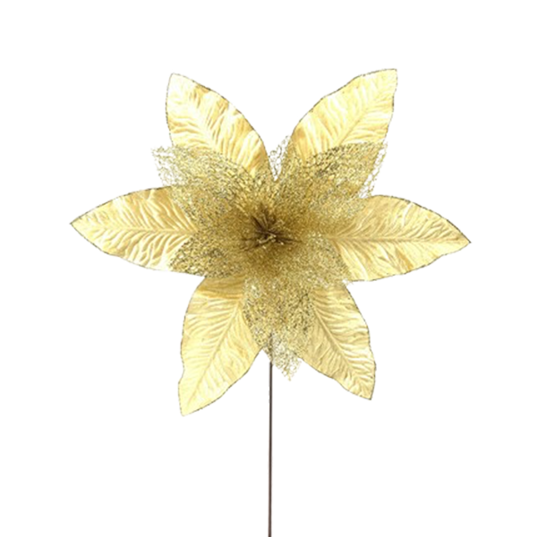 Miro Christmas Poinsettia 12P 45x45cm Gold