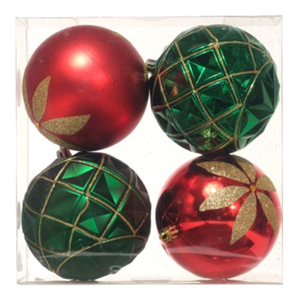 ****Miro Christmas Balls 10cm (4-pc Set)