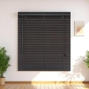 ****Kenneth Cole Paulownia Wood Venetian Blinds 42"x90.5"(107x230Cm), Dark Brown