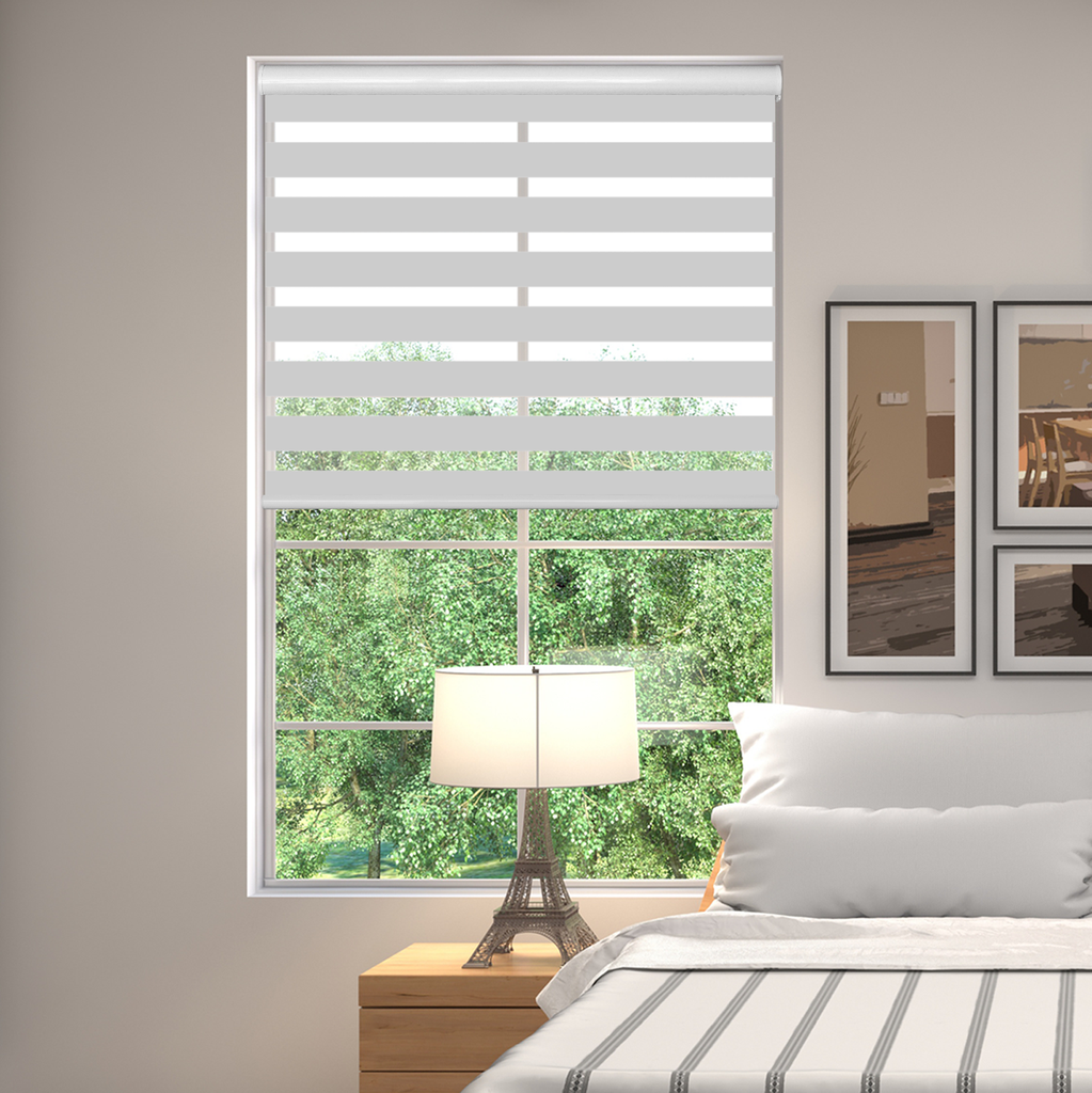 Kenneth Cole Luxury Zebra Blinds 72x90 In. (Blackout) Grey