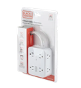 Black &amp; Decker 8-Outlet Power Strip 4-Sided, 3 USB-A, 1 USB-C, White
