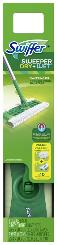 Swiffer Floor Sweeper Starter Kit, Includes: Dry Sweeping and Wet Mopping Refills