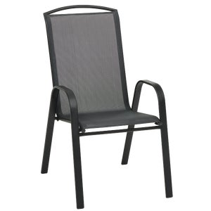 Outdoor Expressions Windsor Collection Steel Sling Stacking Chair, Black