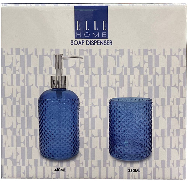 ****Elle Home 2pc Soap Dispenser Set, Blue