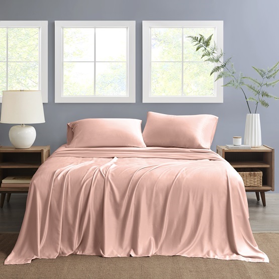 Nautica King Sheet Set Solid 4pc Pink