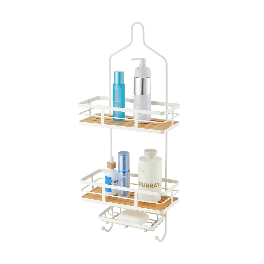 Royal Homes Shower Caddy 3-Tier Bamboo, White