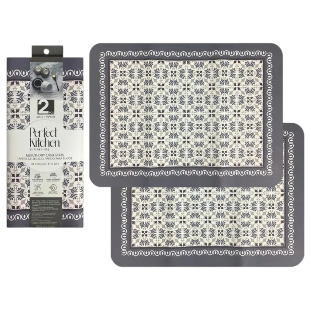 Perfect Kitchen Quick-Dry Mats 2pc Set