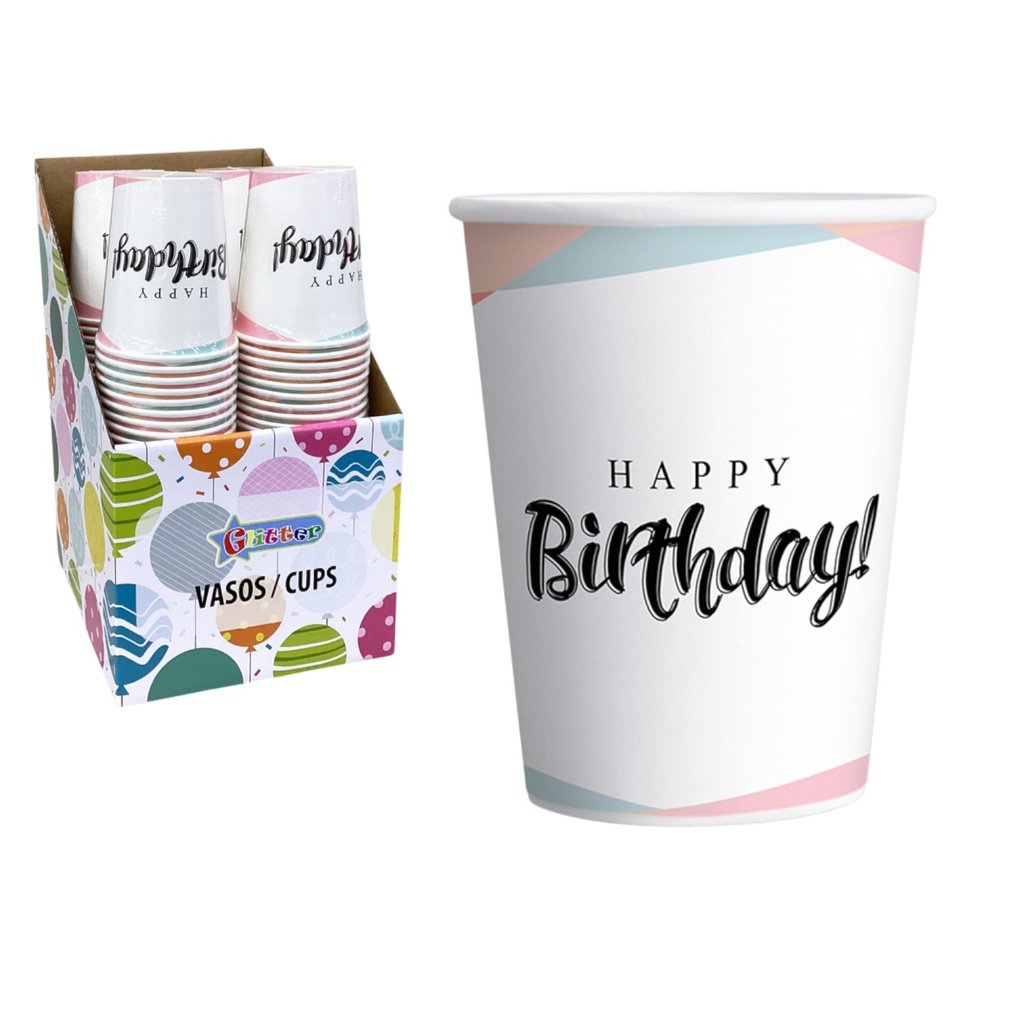 Glitter 10pc Paper Cups 9oz. 
