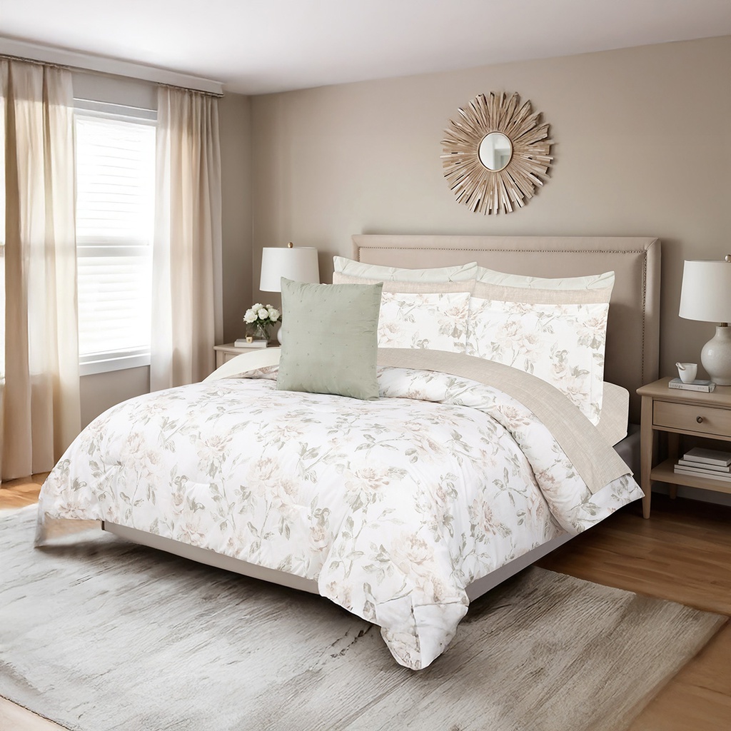 CHD 10pc Queen Comforter Set, Celyse Linen