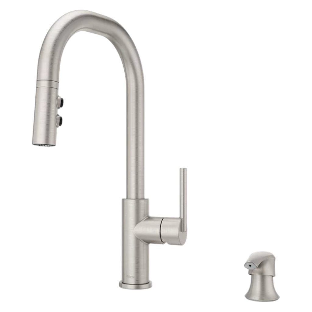 Pfister Zanna 1-Handle Pull-Down Kitchen Faucet With Soap Dispenser, Spot Defense Stainless Steel