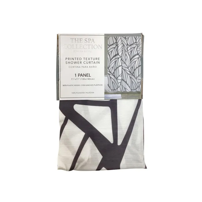 Spa Collection Printed Shower Curtain with Hooks