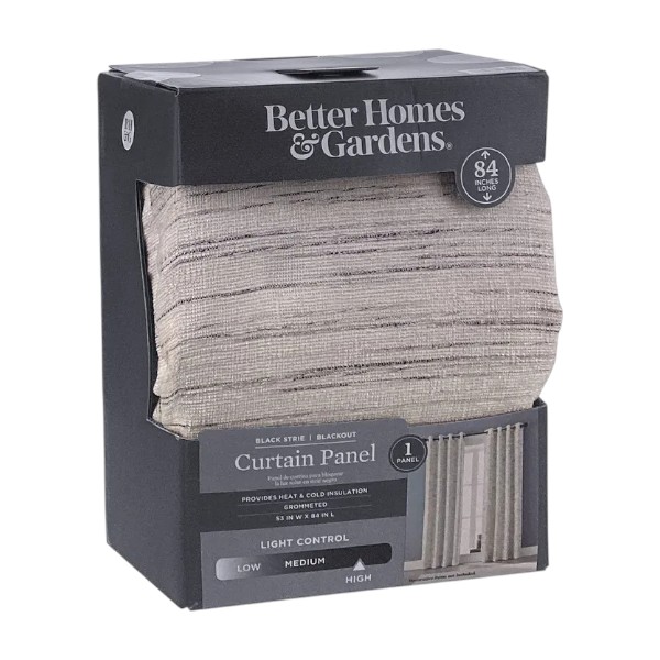 Better Homes &amp; Gardens Window Curtain, Black