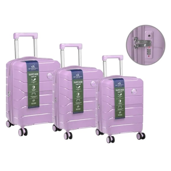 Royal County of Berkshire 3pc Luggage Set, Purple